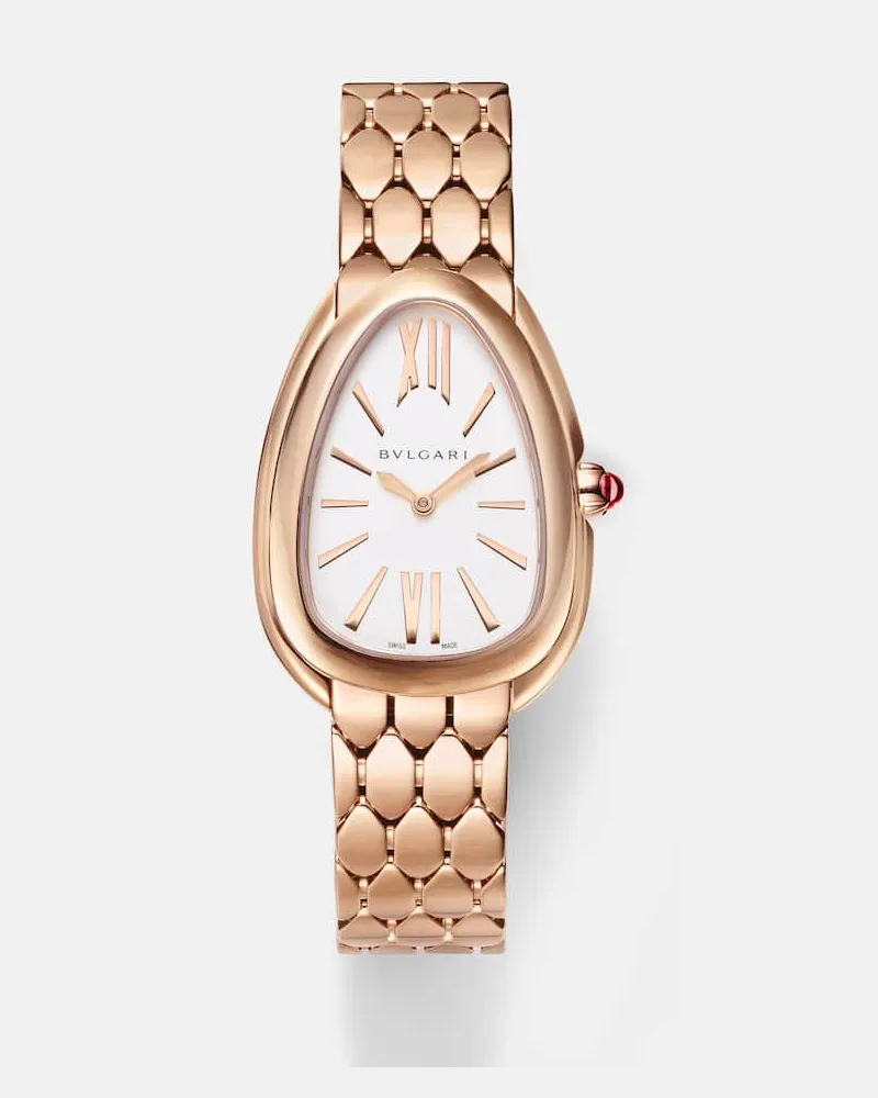 Bulgari Orologio Serpenti Seduttori 33mm in oro rosa con rubelite e quarzo Rosa