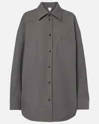 Bottega Veneta Camicia oversize in misto lana Grigio