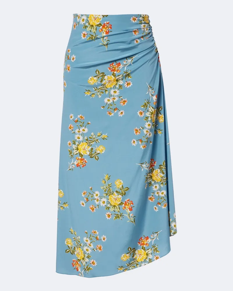 Veronica Beard Gonna midi Limani in misto seta Blu