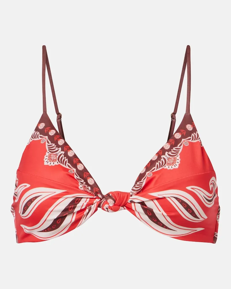 FARM Rio Top bikini Ainika Garden Rosso