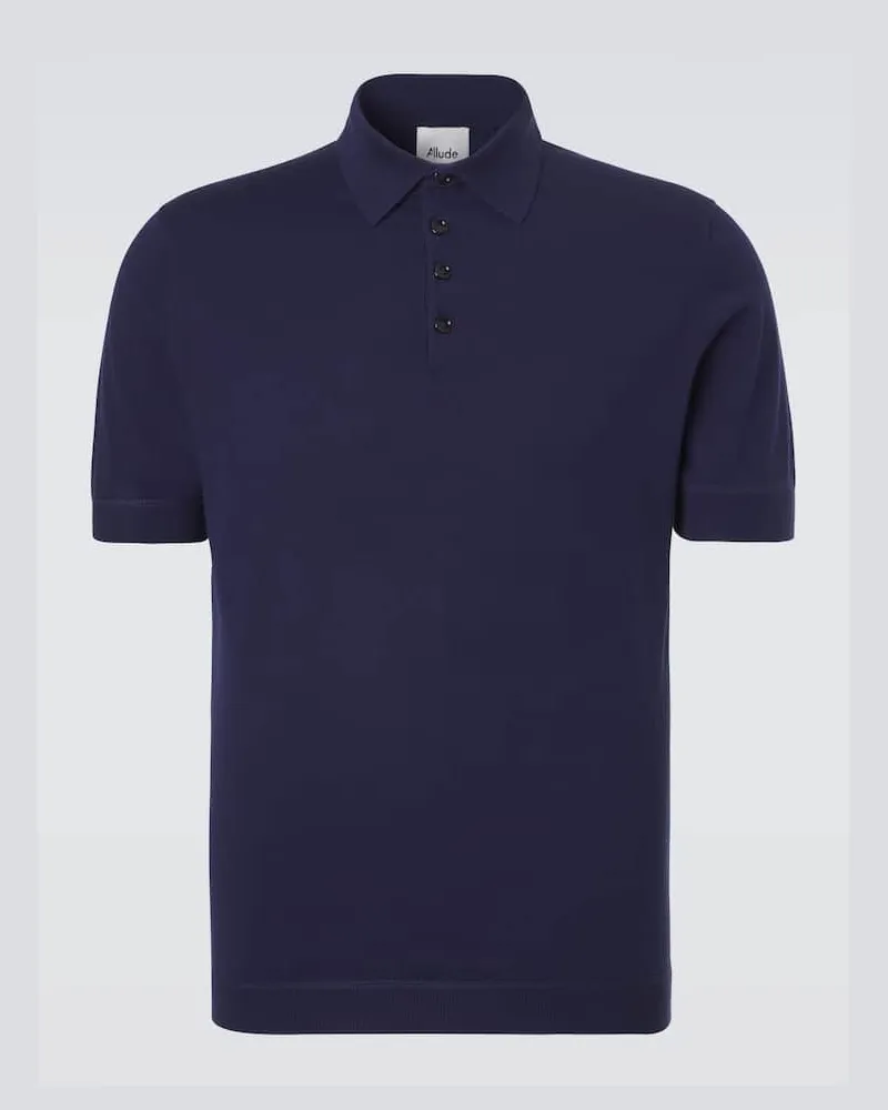 ALLUDE Polo in cotone, seta e cashmere Blu