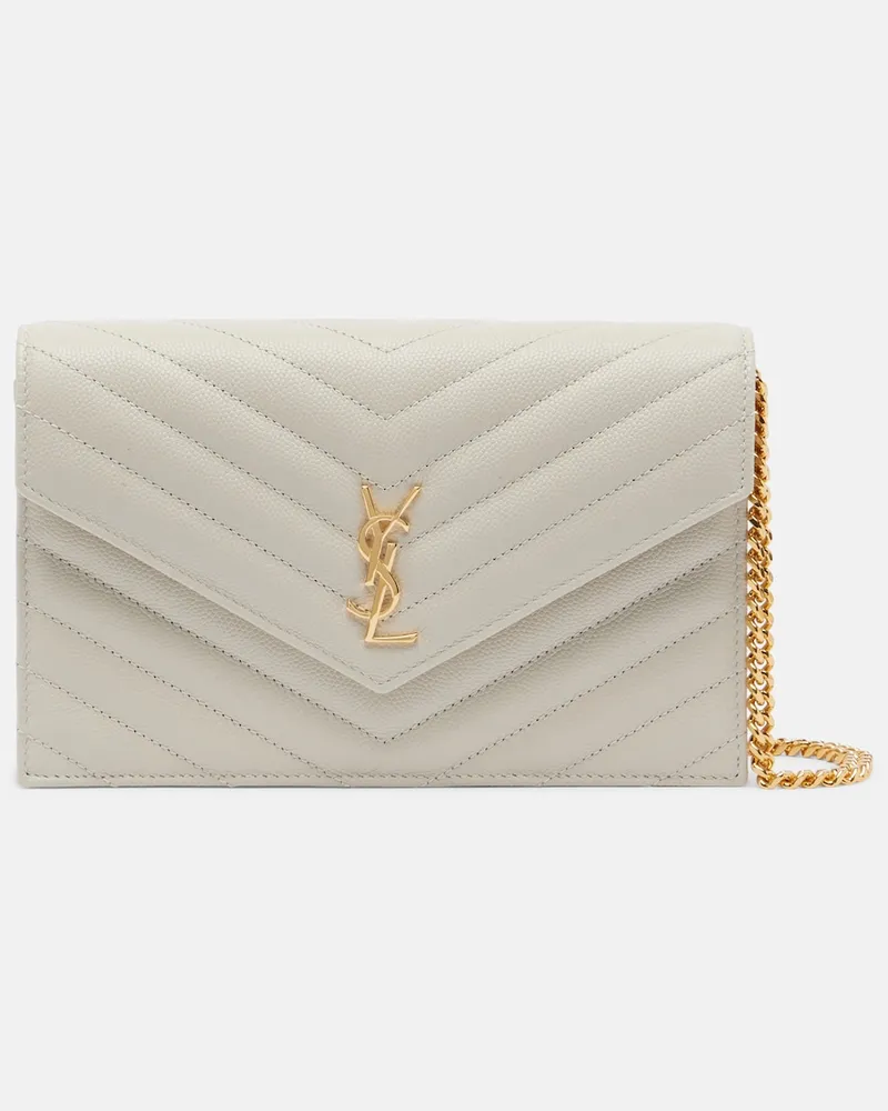 Saint Laurent Portafoglio Cassandre Envelope in pelle Beige