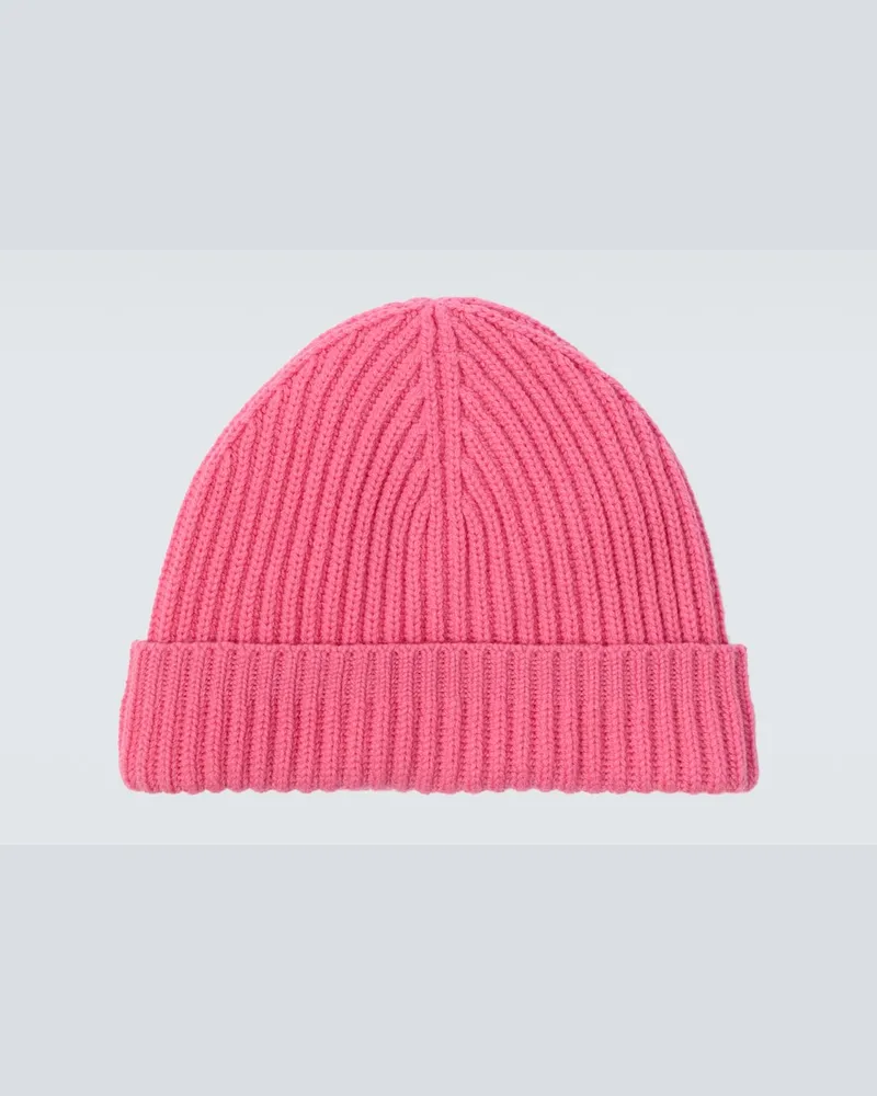 Umit Benan Berretto Paradiso in cashmere a coste Rosa