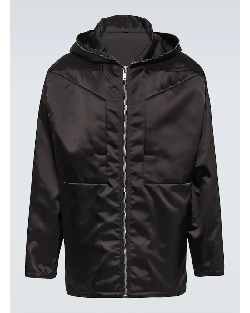 Rick Owens Felpa in tessuto tecnico con cappuccio Nero