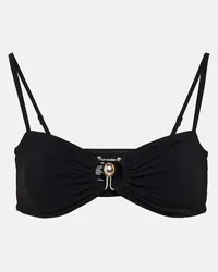 Christopher Esber Top bikini a fascia Ruched Prong Nero