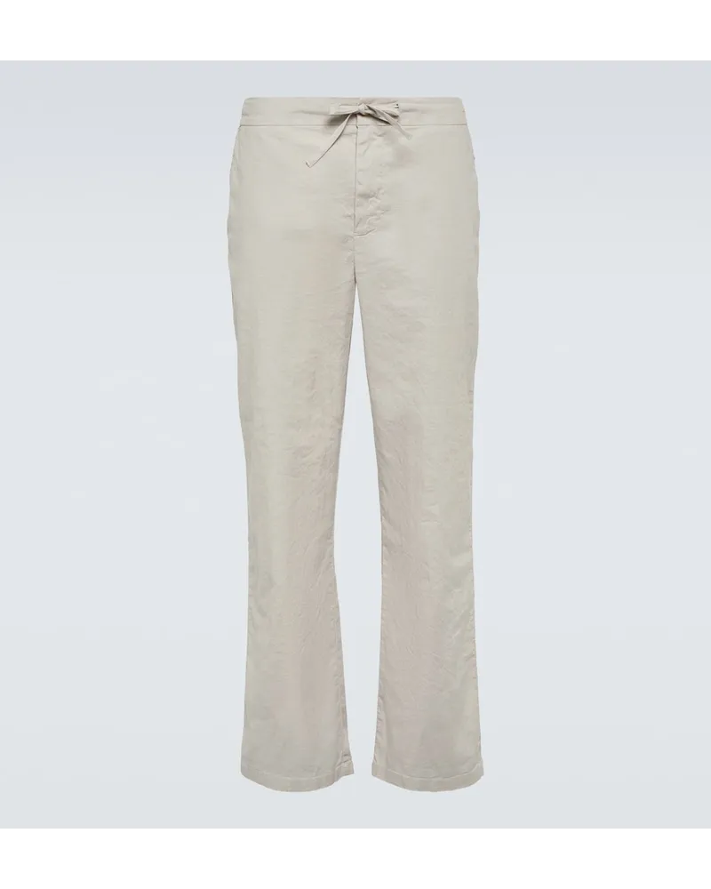 Frescobol Carioca Pantaloni regular Mendes in misto lino Verde