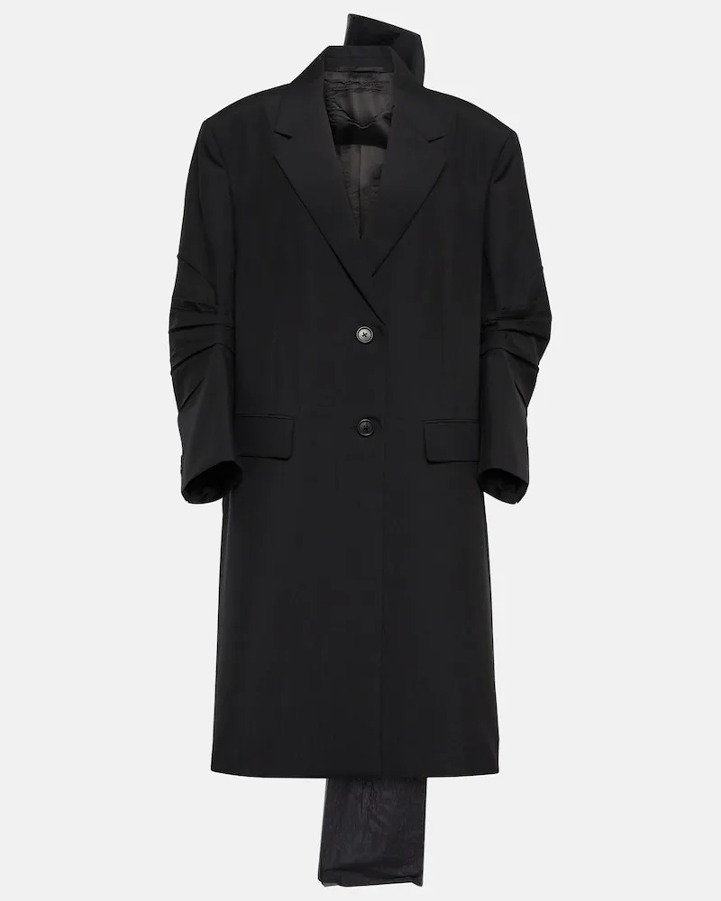Prada Cappotto in mohair con fiocco Nero