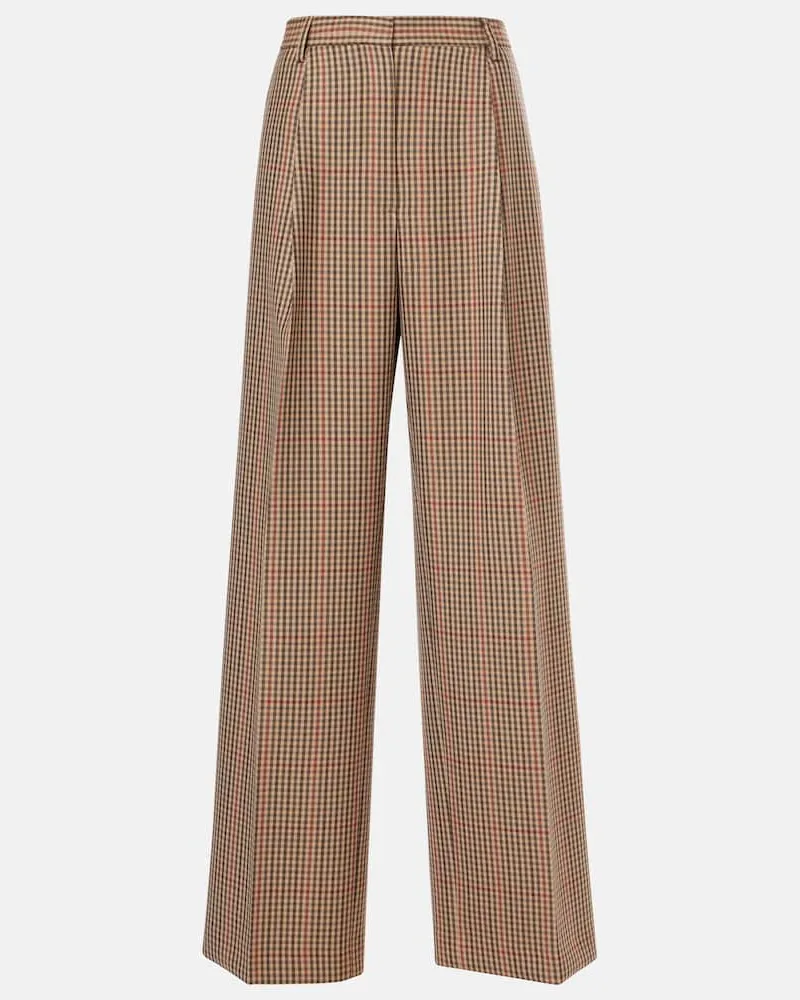 Dries van Noten Pantaloni a gamba larga in lana Marrone