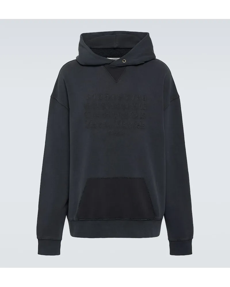 Maison Margiela Felpa in jersey con logo e cappuccio Nero