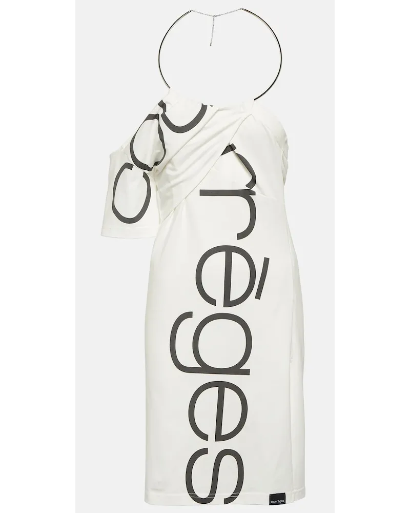 Courrèges CourrÃ¨ges Miniabito in cotone con scollo bardot Bianco