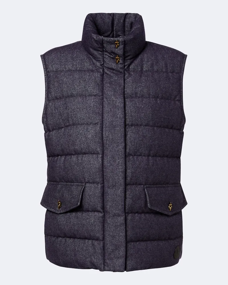 Moncler Piumino senza maniche di jeans Bessez Blu