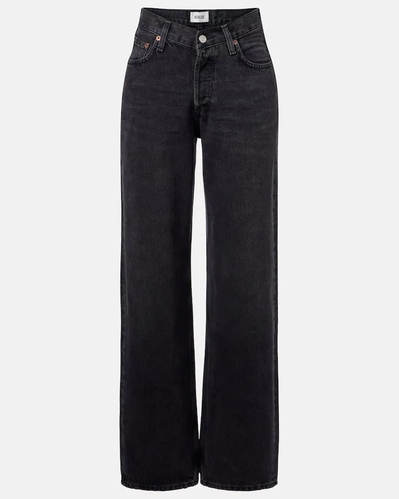 AGOLDE Jeans V-Waist Baggy a gamba larga e vita alta Nero