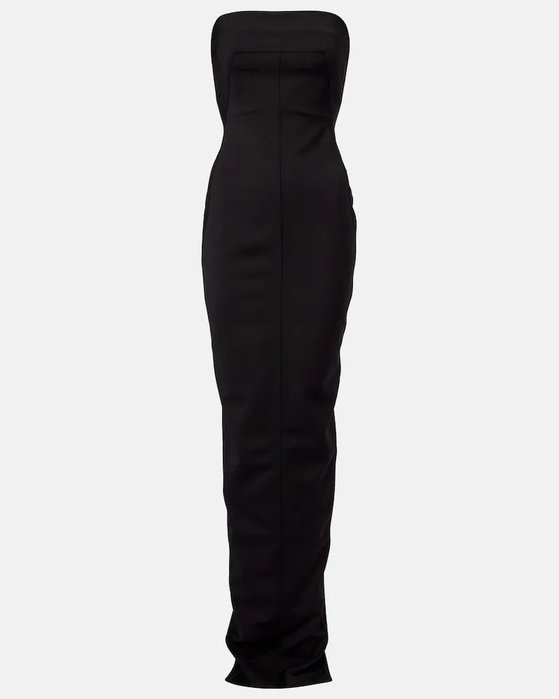 Rick Owens Abito lungo bustier in misto lana Nero