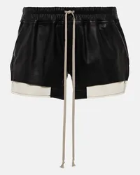 Rick Owens Shorts Fog in pelle Nero