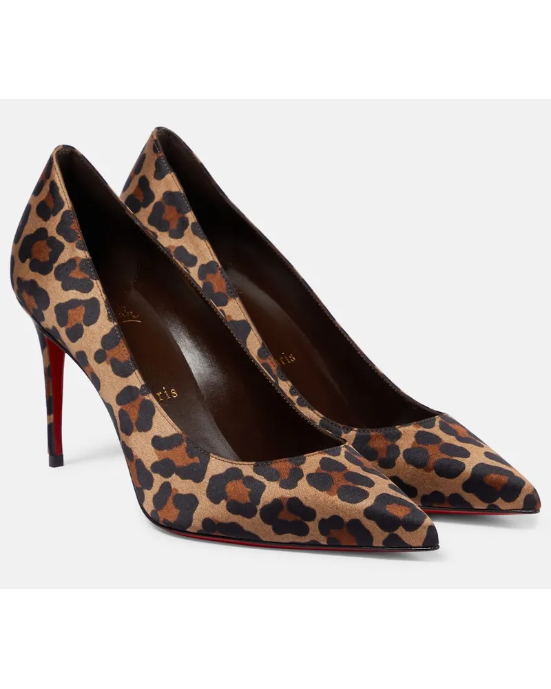 Christian Louboutin Pumps Kate 85 in raso con stampa Multicolore