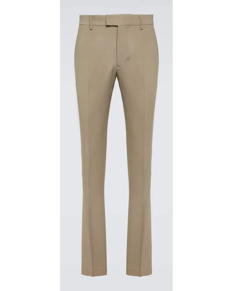 AMI Paris Pantaloni chino in twill di misto lana Beige