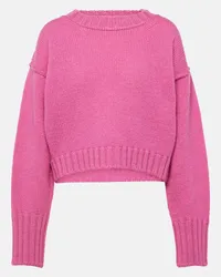 Acne Studios Pullover cropped Kryptona in lana Rosa