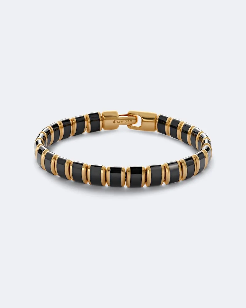David Yurman Bracciale Spiritual Beads in oro 18kt con onice Oro