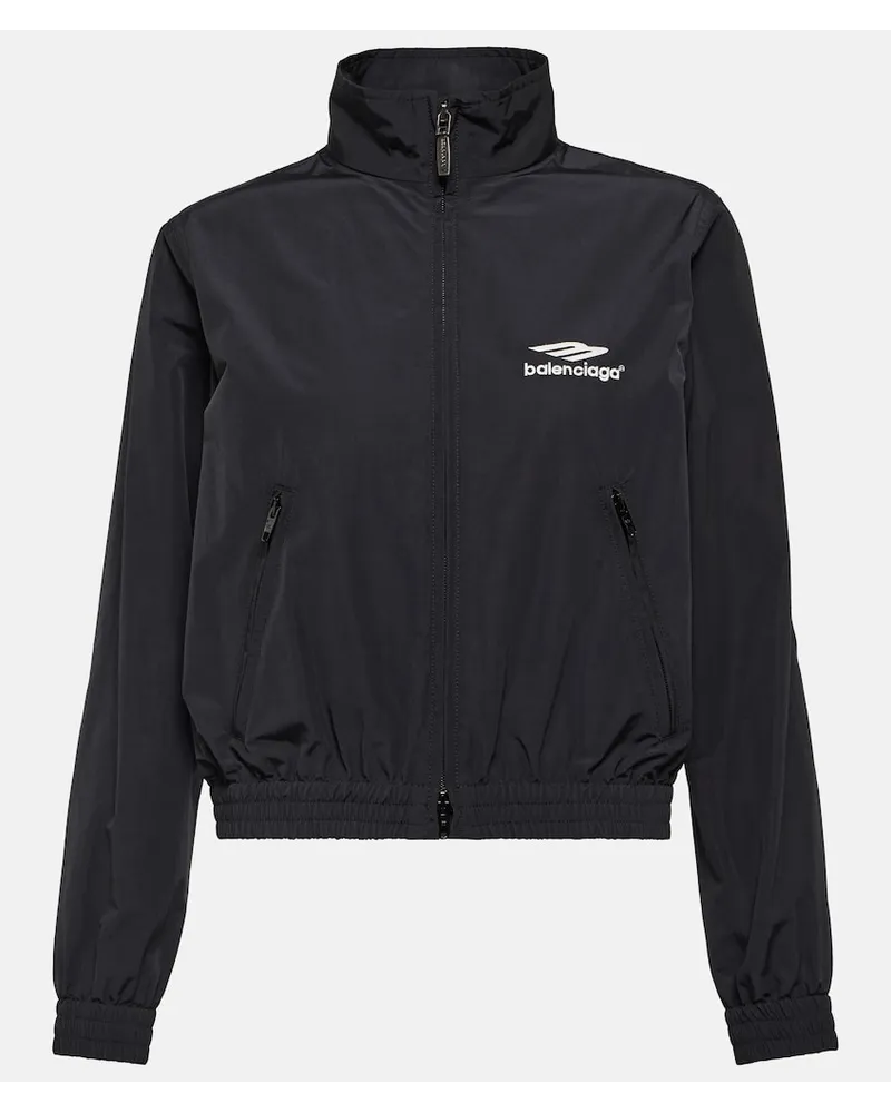 Balenciaga Felpa 3B Sports Icon con zip Nero