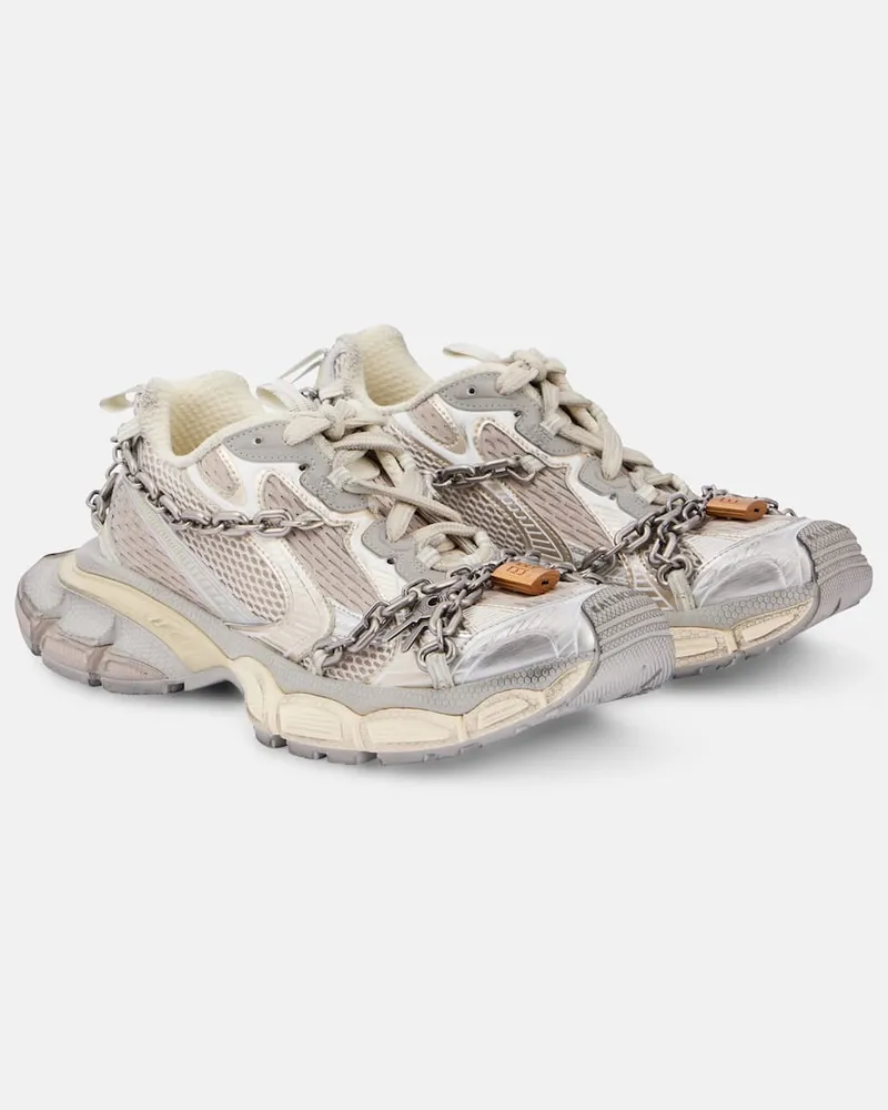 Balenciaga Sneakers 3XL Chain in mesh Argento