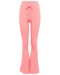 Live The Process Pantaloni Super Flare in maglia a coste Rosa