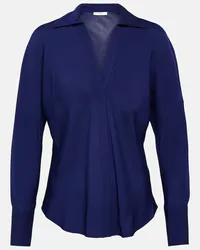 Vince Camicia in georgette di seta Blu