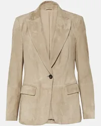 Brunello Cucinelli Blazer in suede Beige