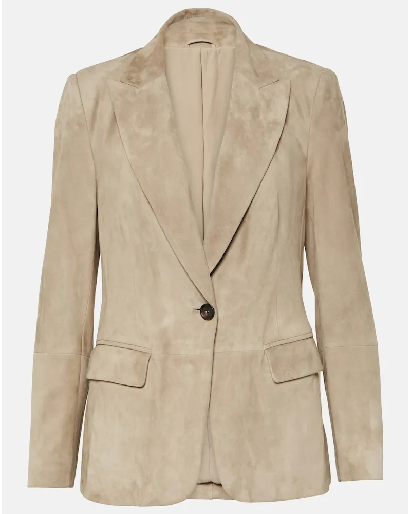 Brunello Cucinelli Blazer in suede Beige