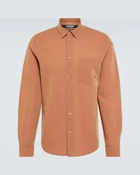 Jacquemus Camicia La Chemise Meio in lana e cotone Arancione