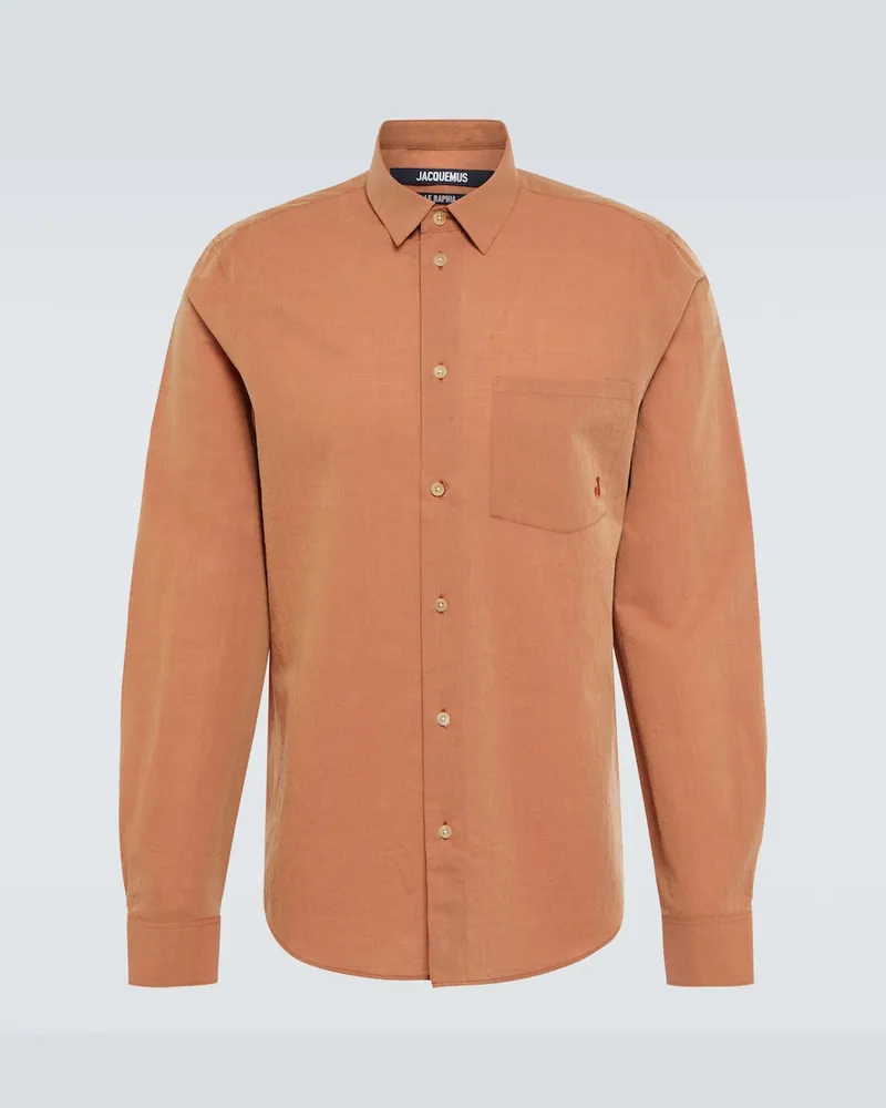 Jacquemus Camicia La Chemise Meio in lana e cotone Arancione