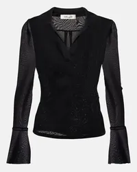 Diane von Furstenberg Top Mackenzie in mesh Nero