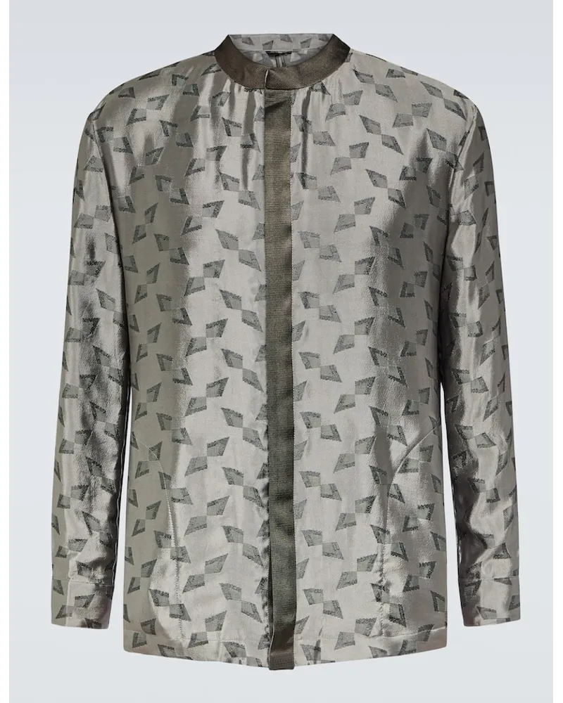 Giorgio Armani Camicia in jacquard Blu