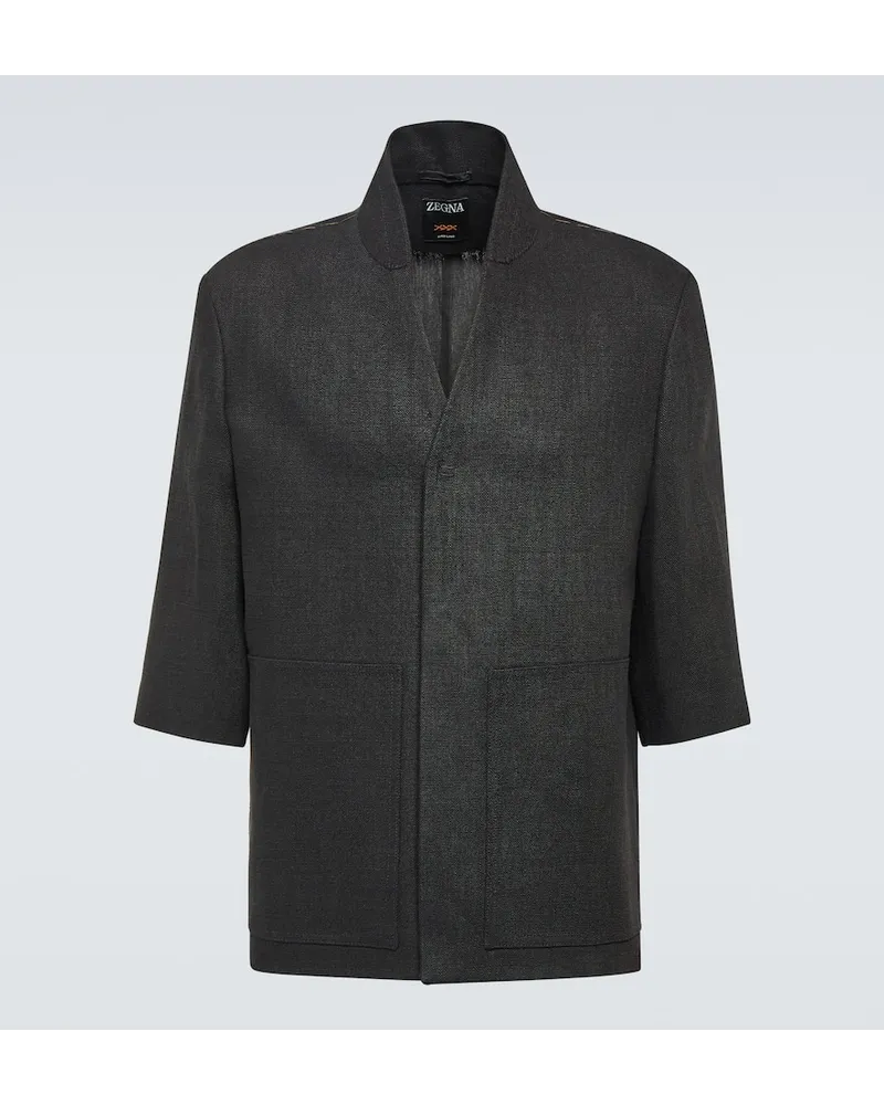 Ermenegildo Zegna Giacca in lino Nero