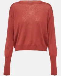 Max Mara Pullover Giuditta in seta e lino Rosso