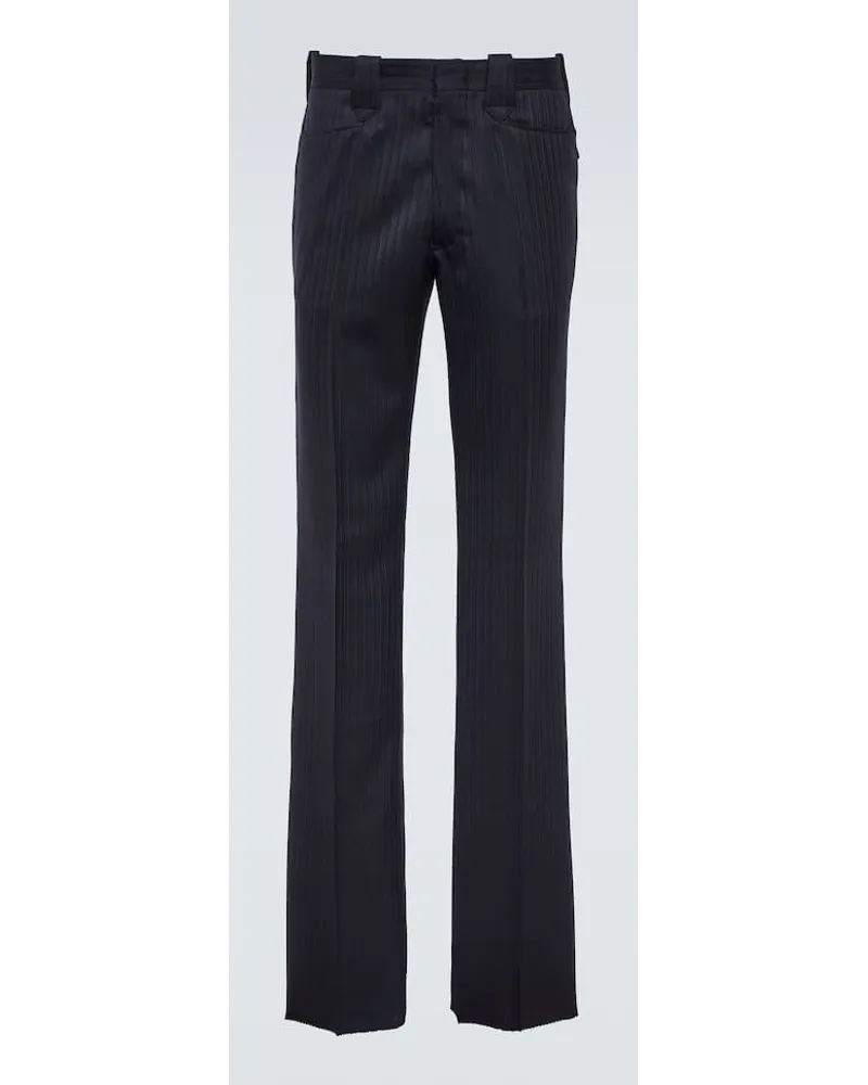 Maison Margiela Pantaloni regular in lana Blu