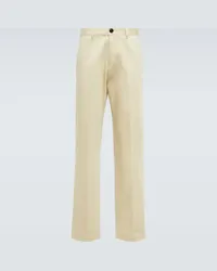 AMI Paris Pantaloni regular in cotone Bianco