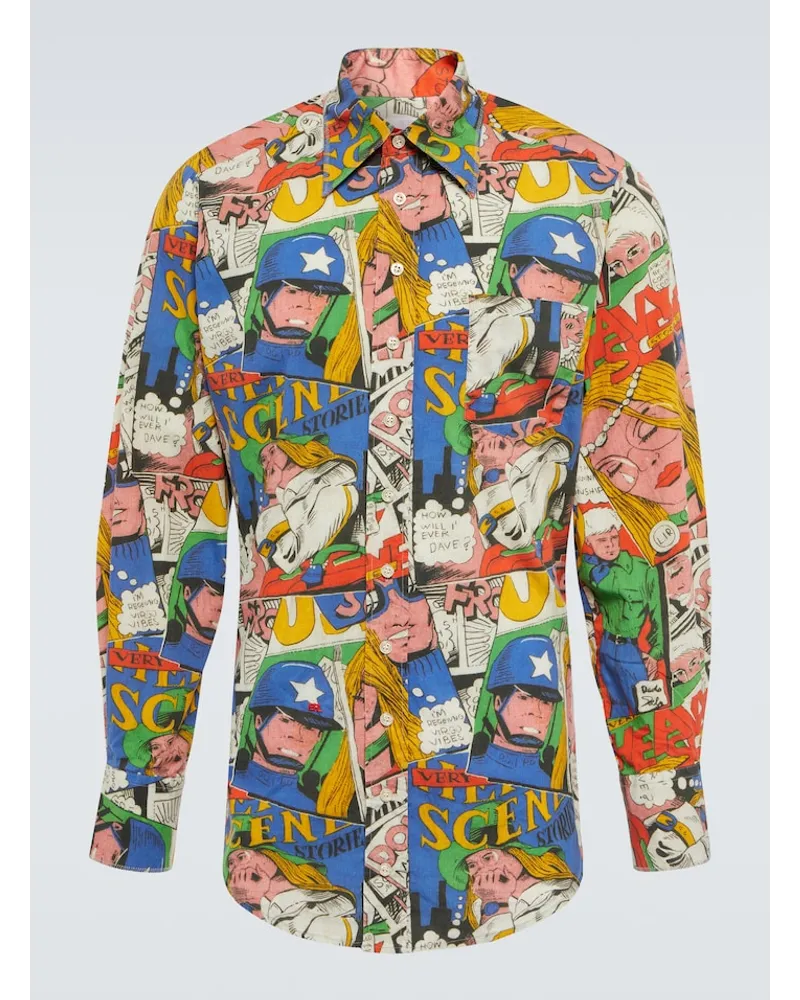 ERL Camicia in cotone con stampa Multicolore