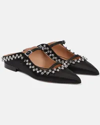 Malone Souliers Slippers Gala in raso con cristalli Nero