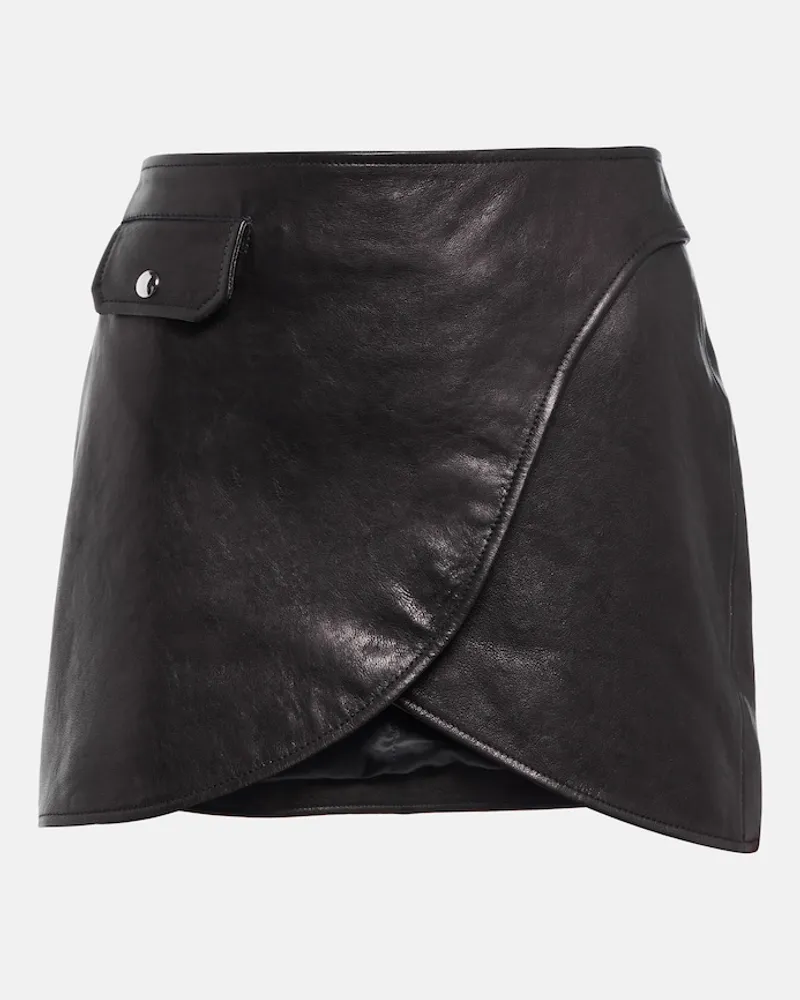 KHAITE Minigonna Otis in pelle Nero