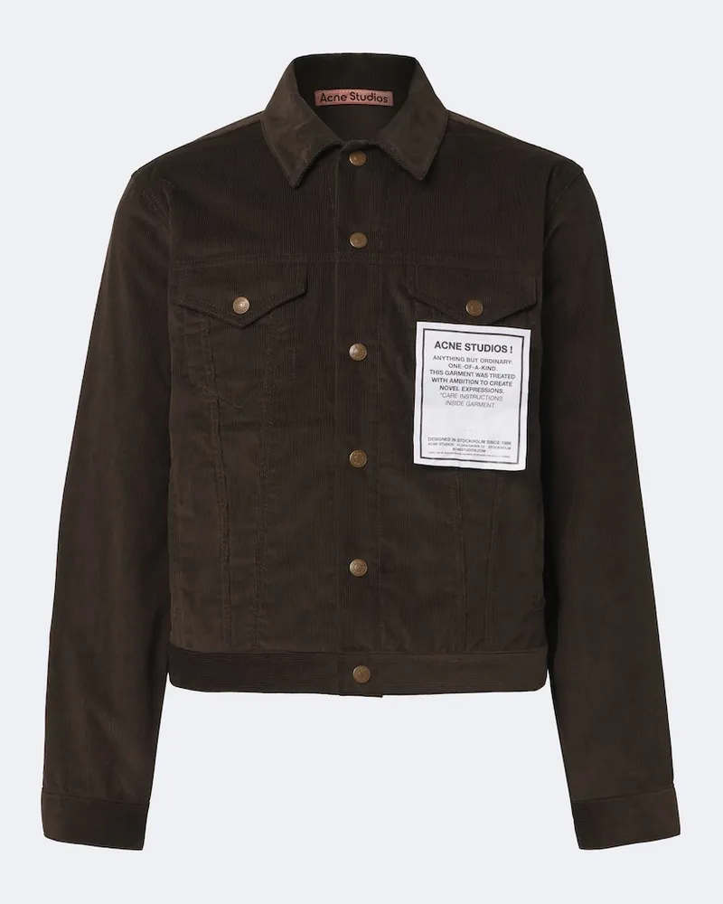 Acne Studios Giacca in velluto a coste con patch Marrone