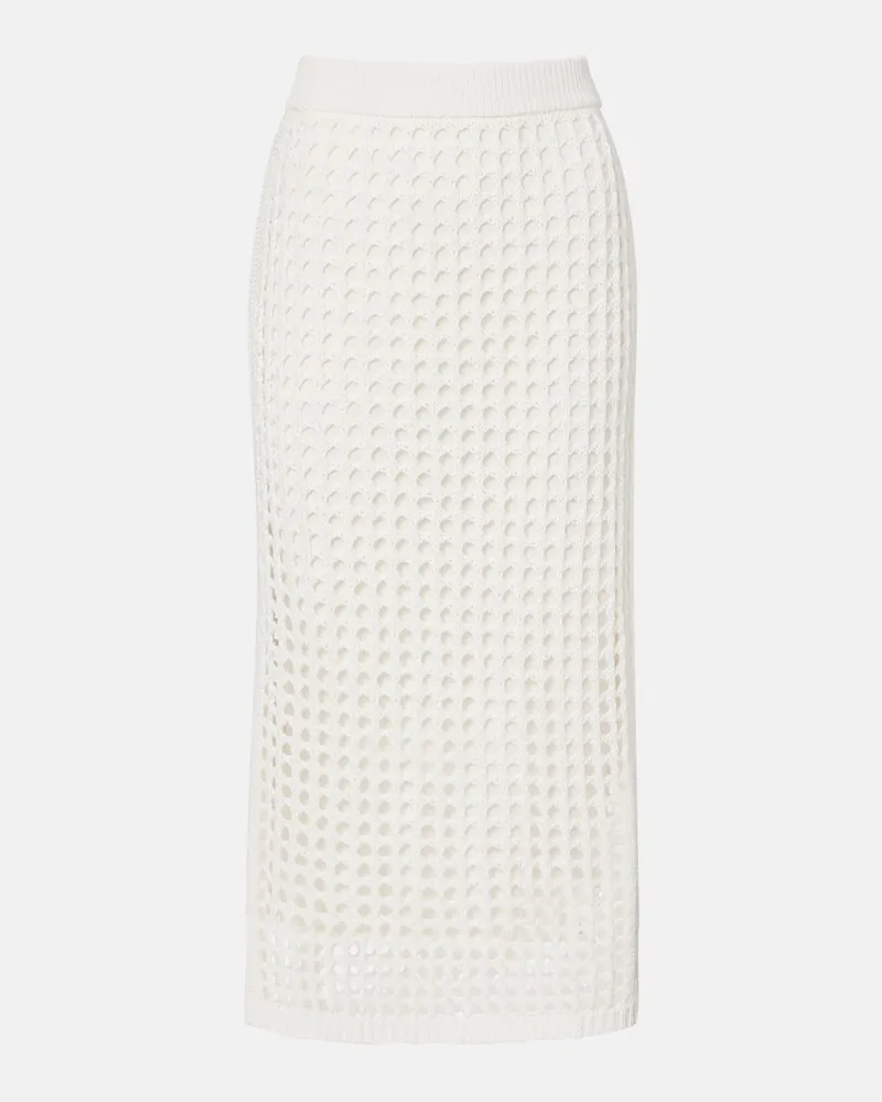 Max Mara Gonna midi Geode in maglia di cotone Bianco