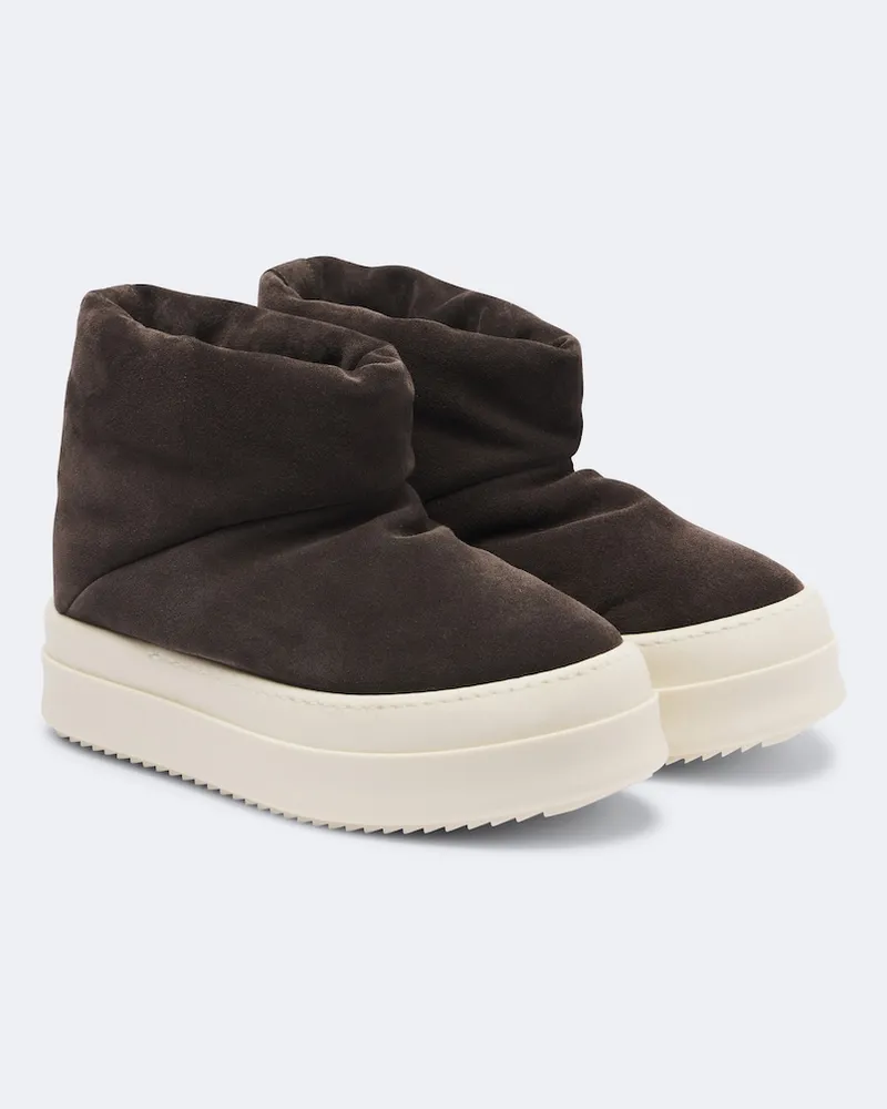 Rick Owens Stivaletti Mega Bumper in suede Marrone