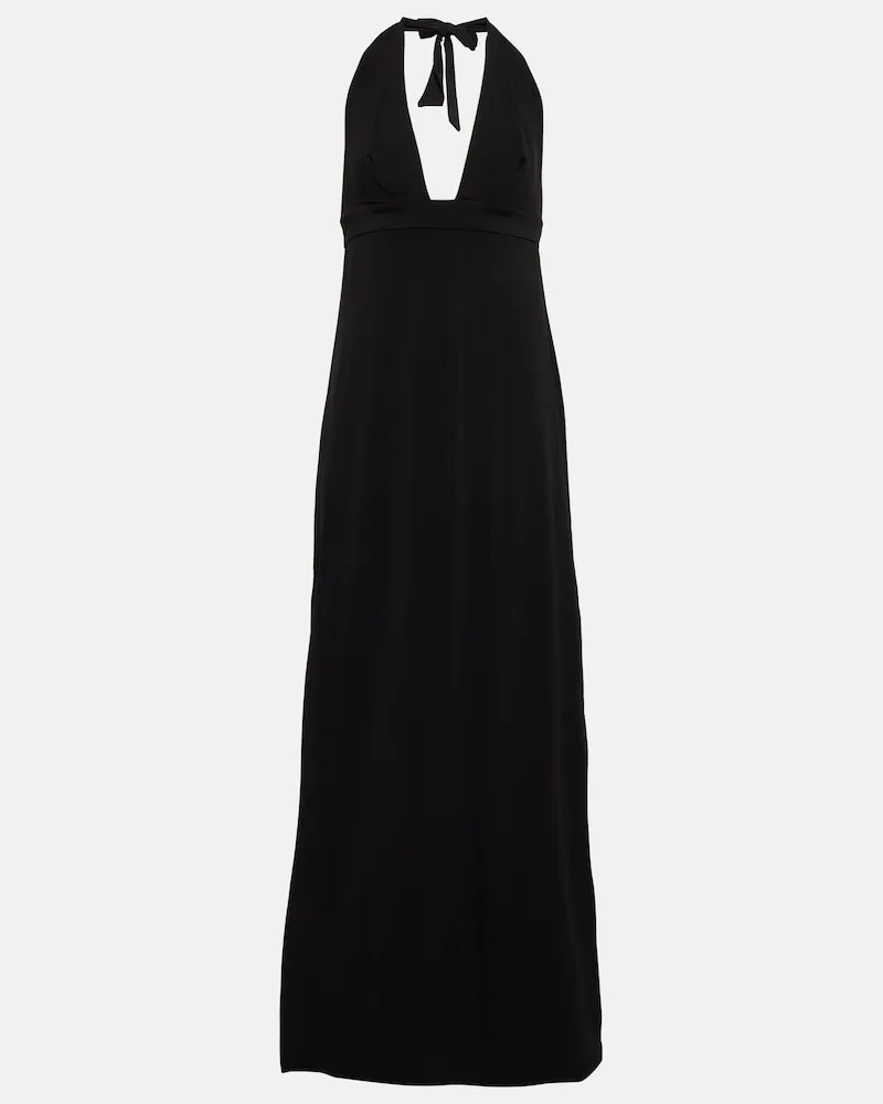 Max Mara Abito lungo Break in jersey Nero
