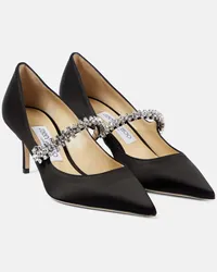 Jimmy Choo Pumps Bing 65 in raso con cristalli Nero