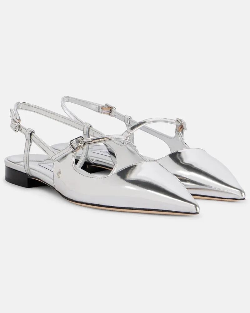 Jimmy Choo Ballerine slingback Didi in pelle metallizzata Argento