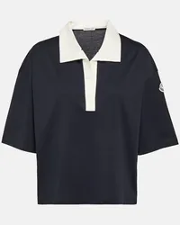 Moncler Polo in cotone con logo Nero