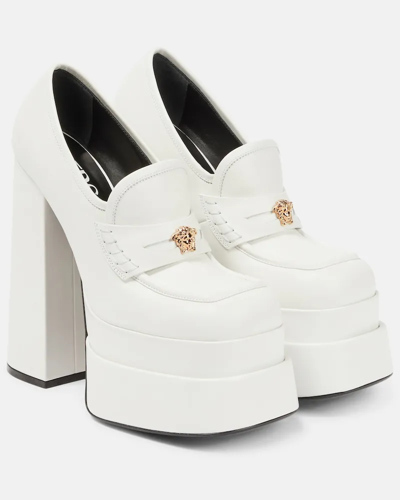 Versace Pumps Aevitas in pelle con plateau Bianco