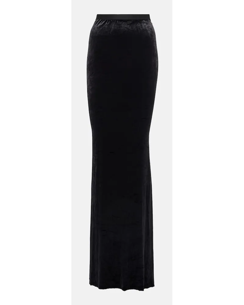 Rick Owens Lilies - Gonna lunga in velluto Nero
