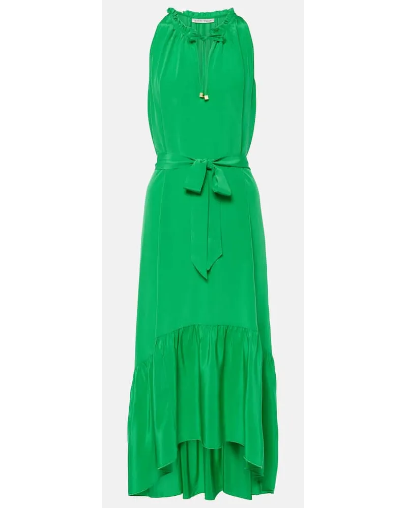 Heidi Klein Abito midi Chamarel in crÃªpe de chine di seta Verde