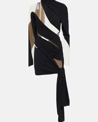 Thierry Mugler Miniabito asimmetrico con tulle Nero